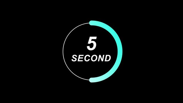 Animated 10 Second Timer Inside Colourful Gradient Circle on Black Background for Countdown Displays and Motion Graphics Projects
