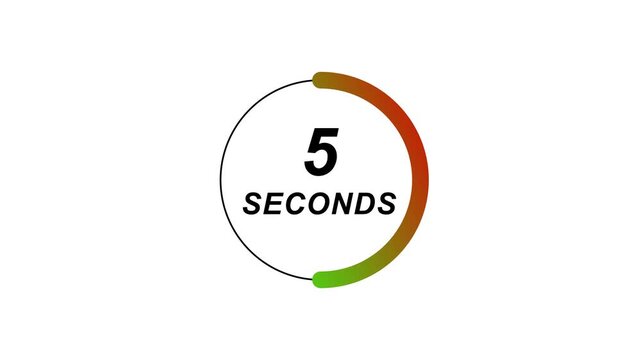 Animated 10 Second Timer Inside Colourful Gradient Circle on white Background for Event Countdowns and Digital Video Design Elements