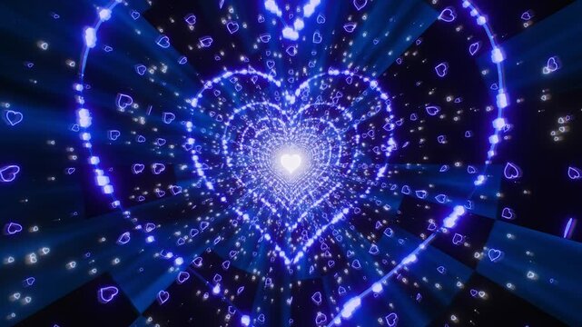 Blue Heart Reactor Particle Tunnel 4K Seamless Loop