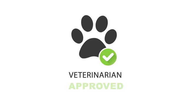 Veterinary icon with little paw and cross.