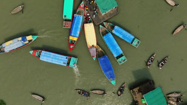 Crowded River Transport Scene In Old Dhaka Bangladesh