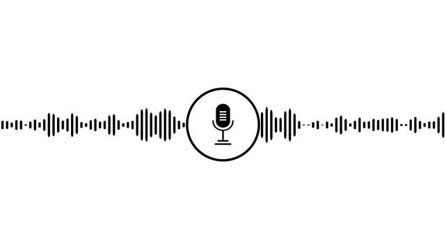 Voice recording podcast mic microphone button icon .