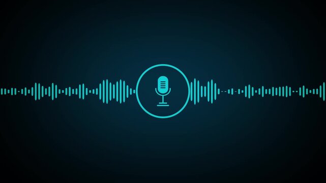 Voice recording podcast mic microphone button icon .