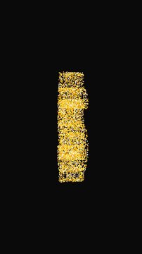 Vertical format animation of luxury gold glitter particles forming a dollar symbol on a black background. Ideal for premium mobile marketing.