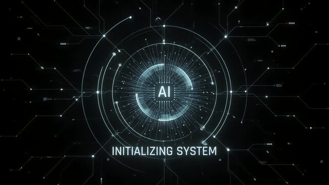AI System Initialization - Futuristic Digital Network Connection