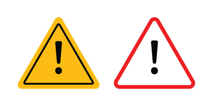 attention sign black, Stroke line and clipart style bundle