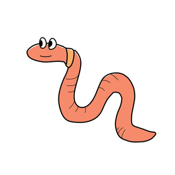 可愛いミミズのキャラクター