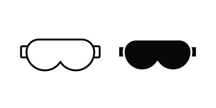 Eye mask icon black, Stroke line and clipart style bundle