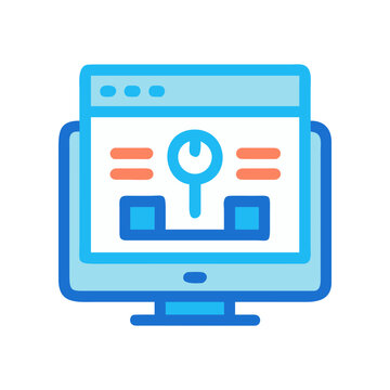 Computer screen with power button display on transparent background