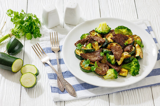 Keto Beef Stir Fry With Green Vegetables