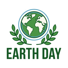 Fototapeta premium Earth Day Environmental Awareness Typography
