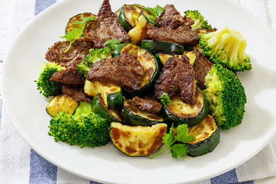 Chinese Beef And Broccoli Skillet Food Photography