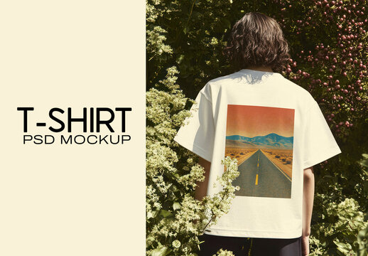 Tshirt Mockup Nature Scene PSD