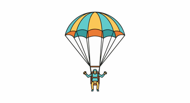 Person parachuting with colorful canopy
