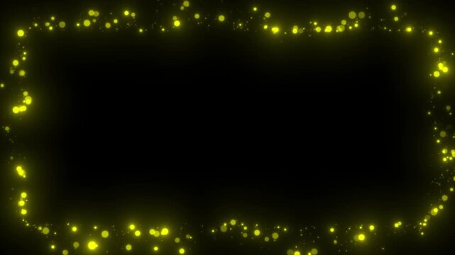 Luxury glowing square particle animation isolated on black background