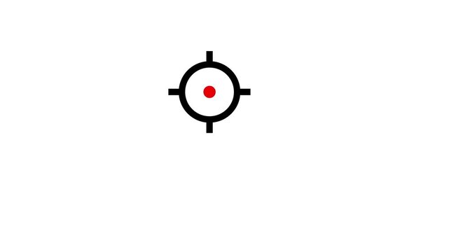 Circular target crosshair aiming system animation isolated on white background