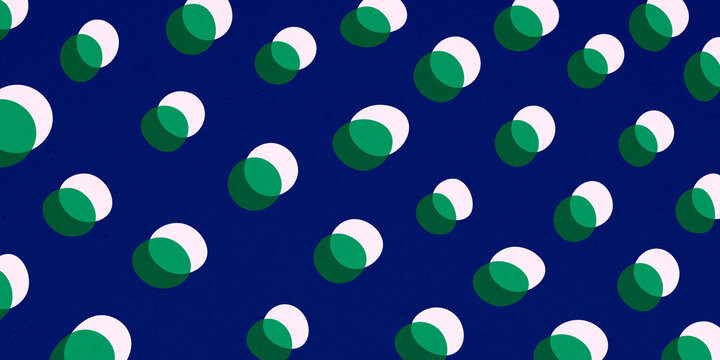 Abstract retro polka dot pattern with overlapping green circles