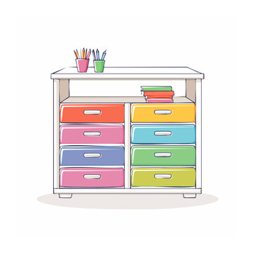 Colorful 3D storage cubes set