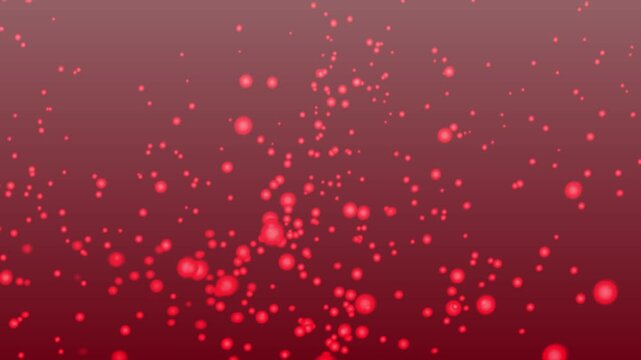 Golden particles floating above a dark reflective surface rad   glowing particles floating on background. Abstract digital animation effect bokeh circles. Motion graphics overlay for 
