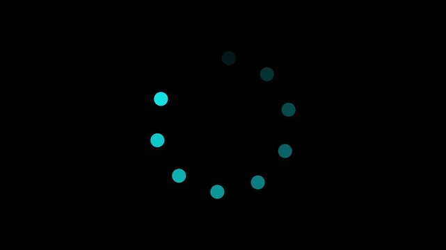 Loading - circle Modern loading animation. Circular bule loading indicator , loading and buffering icon animation-looped . 4k video.