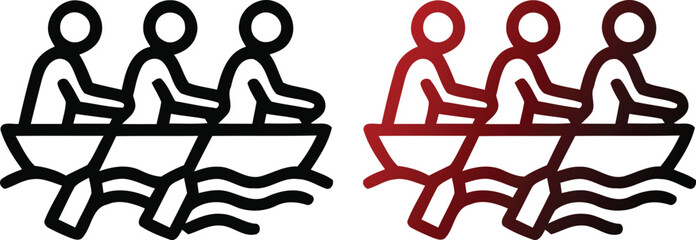 Rowing Team Illustration on White Background Boat © Nasima
