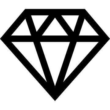 Diamond Gem Icon Vector SVG &ndash; Luxury Jewelry Crystal Symbol