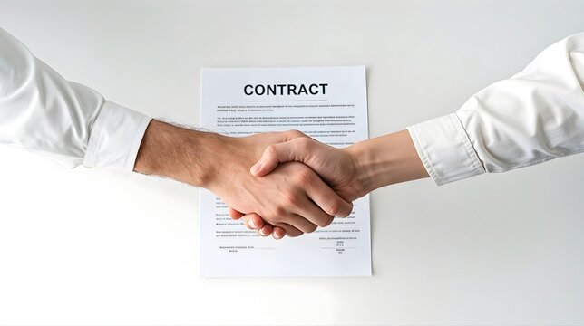 Poign&eacute;e de main professionnelle scellant un accord sur un contrat