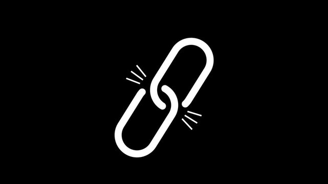 Link Connection Icon Minimal Outline Design. Connected Chain Link Icon Network Connection Symbol.