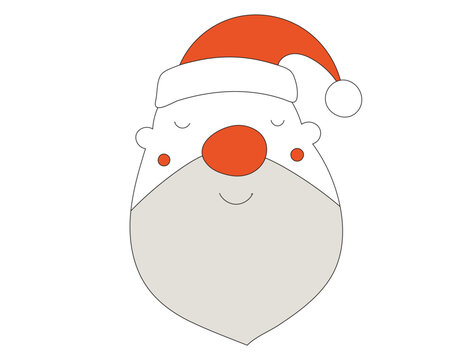 Santa Claus Face Vector Illustration