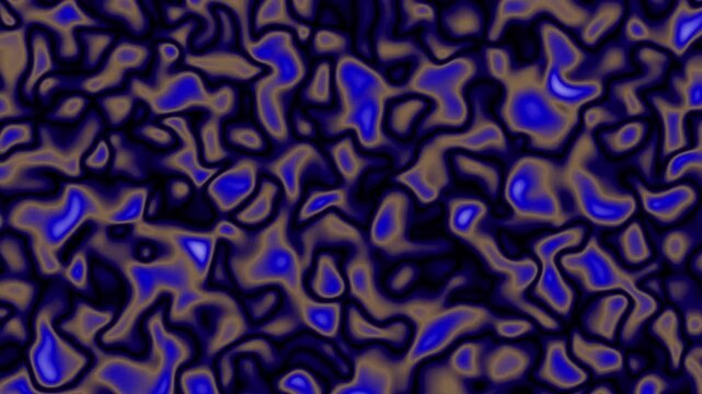Abstract liquid motion background, with deep blue, and bronze fluid, waves, smooth organic, animation