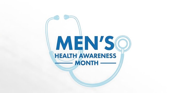 Men's health june 2026 awareness campaign stethoscope blue typography
