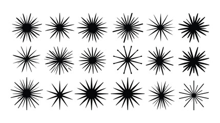 Obraz premium Star vector design collection showcasing sharp radiating bursts