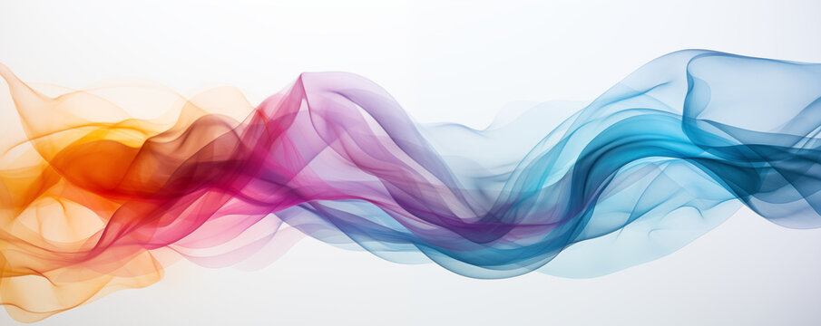 Translucent color ribbons merging across a flowing abstract gradient