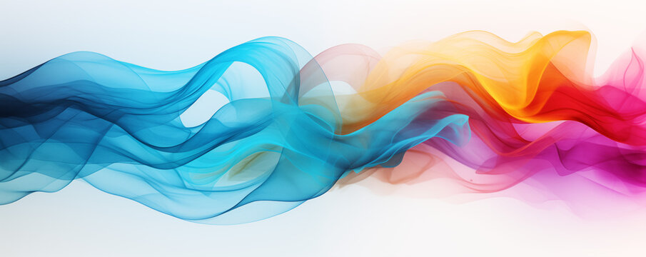 Interwoven translucent color ribbons creating dynamic abstract movement