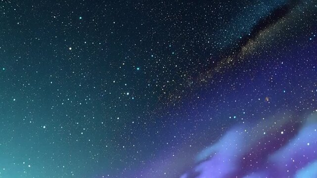 Celestial Symphony: A breathtaking panorama of the night sky unfolds, dotted with countless stars, swirling nebulae, and the faint glow of distant galaxies.