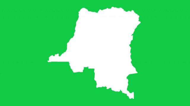 Democratic Republic of the Congo map pop animation with green background