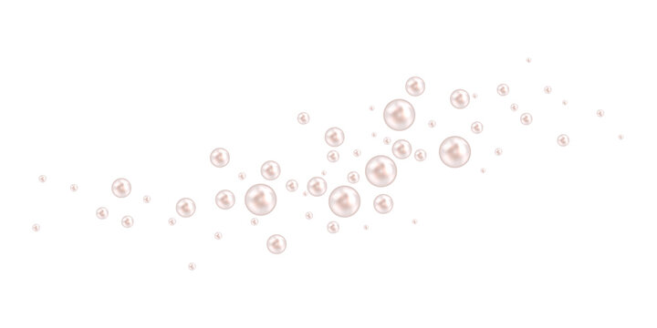White pearl beads border.Beautiful vector background eps 10