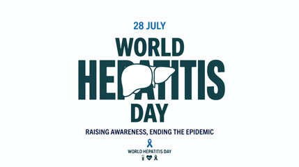 Fototapeta premium World Hepatitis Day awareness campaign with a bold design on a white background