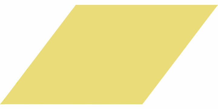 Yellow parallelogram shape on a white background simple geometric design
