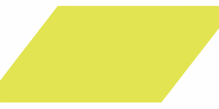 Yellow parallelogram shape on a white background a simple geometric form