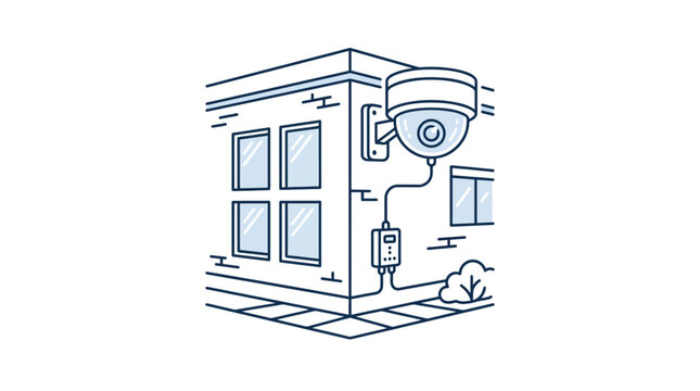 Building Security Camera System - Surveillance, Monitoring, Safety Concept