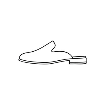 Outline of mule shoes silhouette icon vector flat design.