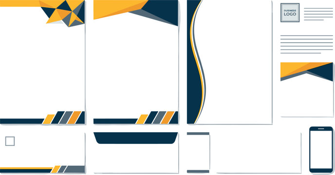 odern Corporate Brand Identity Vector Set with Letterhead Envelope and