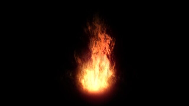 Burning Fire Flames Isolated On Black Background For Video Effects Hot. Realistic burning fire flames isolated against a black background