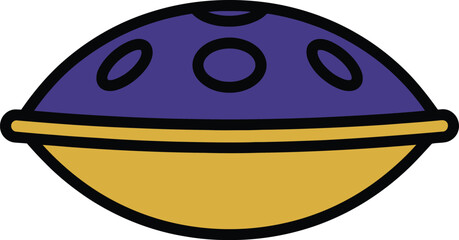Ufo Spaceship Icon with Purple Top and Yellow Body, Flat Vector Graphic for Copy Space Branding © Silpi