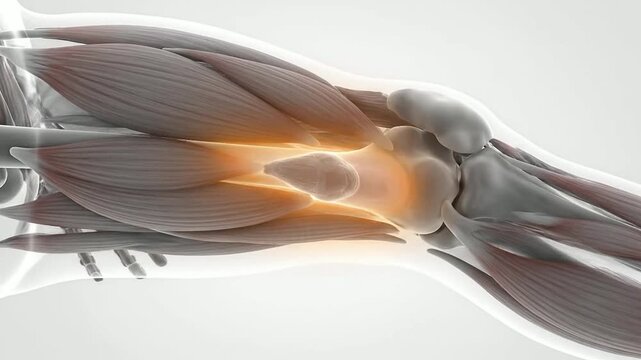 3D Muscle Atrophy Concept Transparent Leg Anatomy Illustration Highlighting Degenerative Effects on Muscle Structure