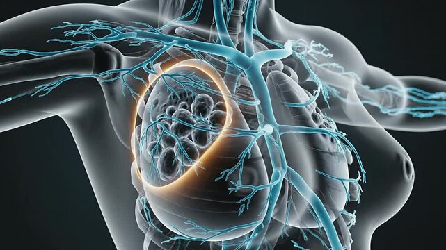 3D Transparent Model Of Breast Cancer Lymph Node Screening Concept In Medical Imaging And Education