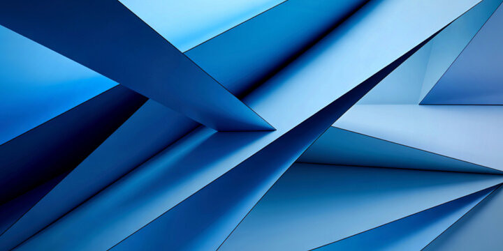 Blue Abstract Geometric Sharp Paper Shapes Background