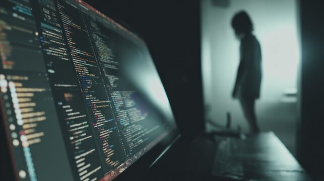Coder working with computer code