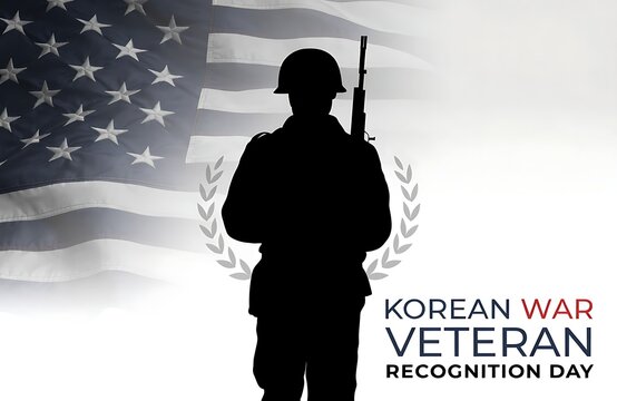 Korean War Veteran Recognition Day graphic with soldier silhouette and US flag
